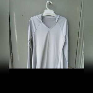 Coffeena Long Sleeve Top w/ thumb holes and hood.